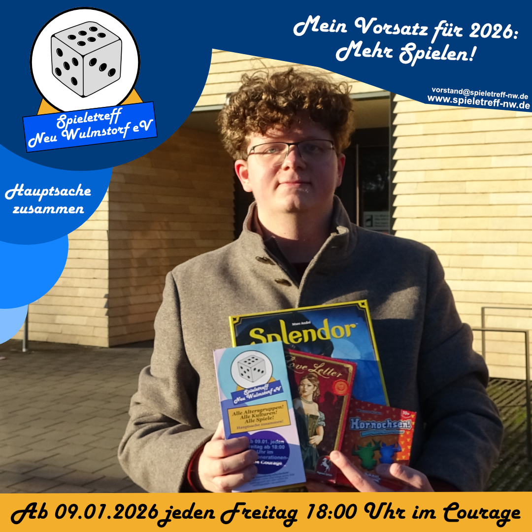 Der Gründer des Spieletreffs vor dem Familienzentrum